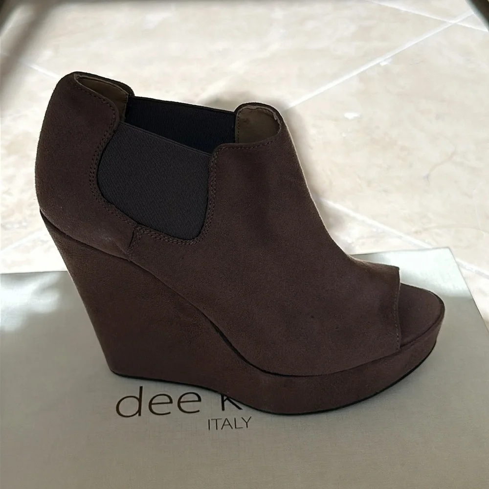 dee keller leather platform shoes color brown size 35​​​​​